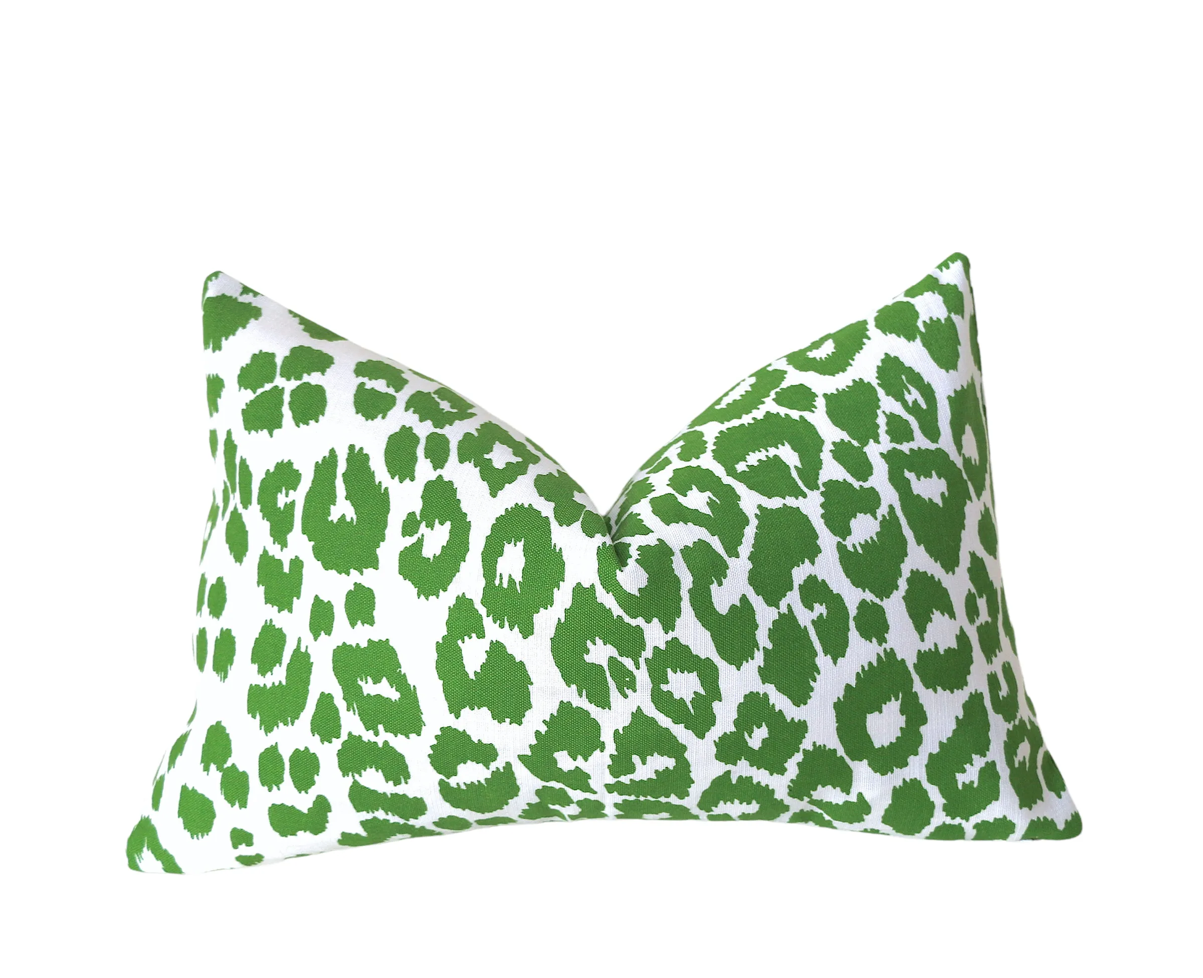 Kate: Indoor/Outdoor Schumacher Iconic Leopard Pillow Cover / Green and White Outdoor Pillow / Porch Accent Pillow / Weather Resistant Cover