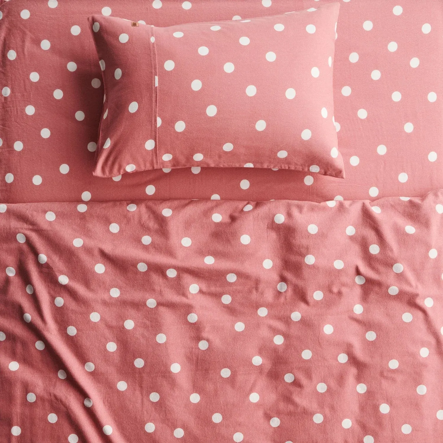 Kip & Co Spot Of Joy Flannelette Flat Sheet **FINAL SALE**