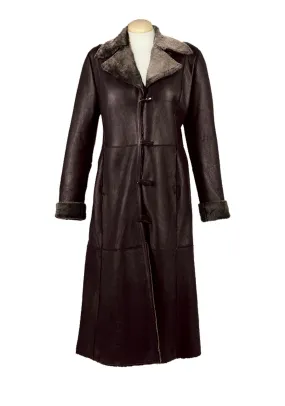 Ladies Annabel Long leather Sheepskin Coat - Brown Hurricane