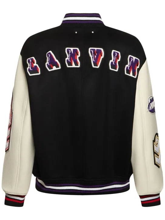 Lanvin   Wool varsity jacket w/ leather sleeves 