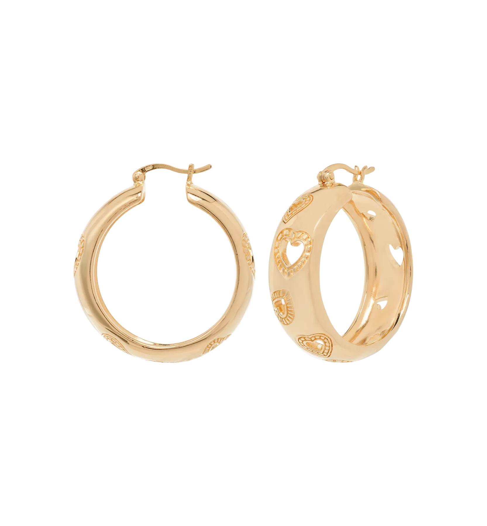 Large Open Heart Hoop Earrings