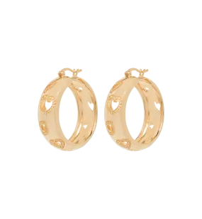 Large Open Heart Hoop Earrings