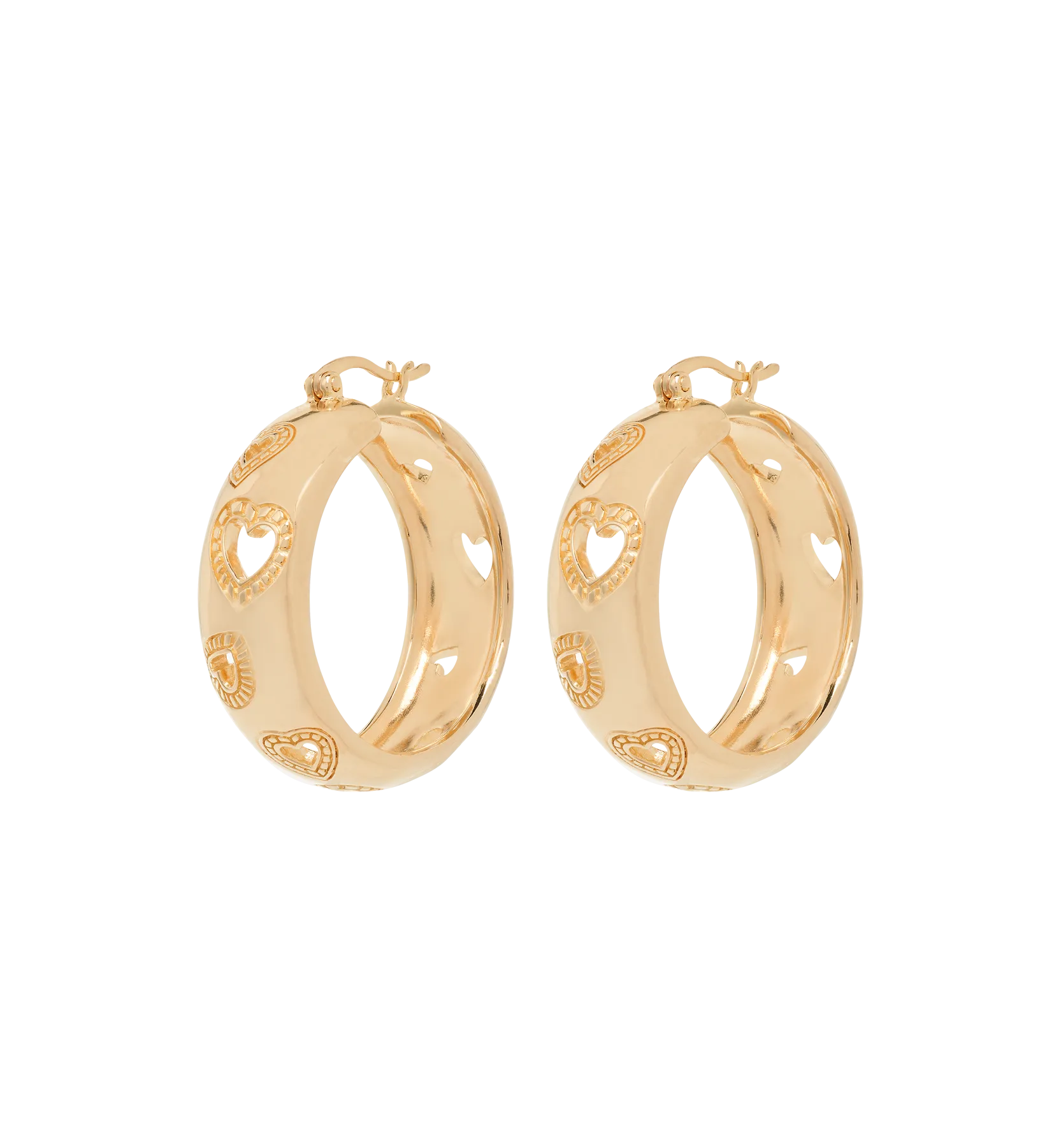 Large Open Heart Hoop Earrings