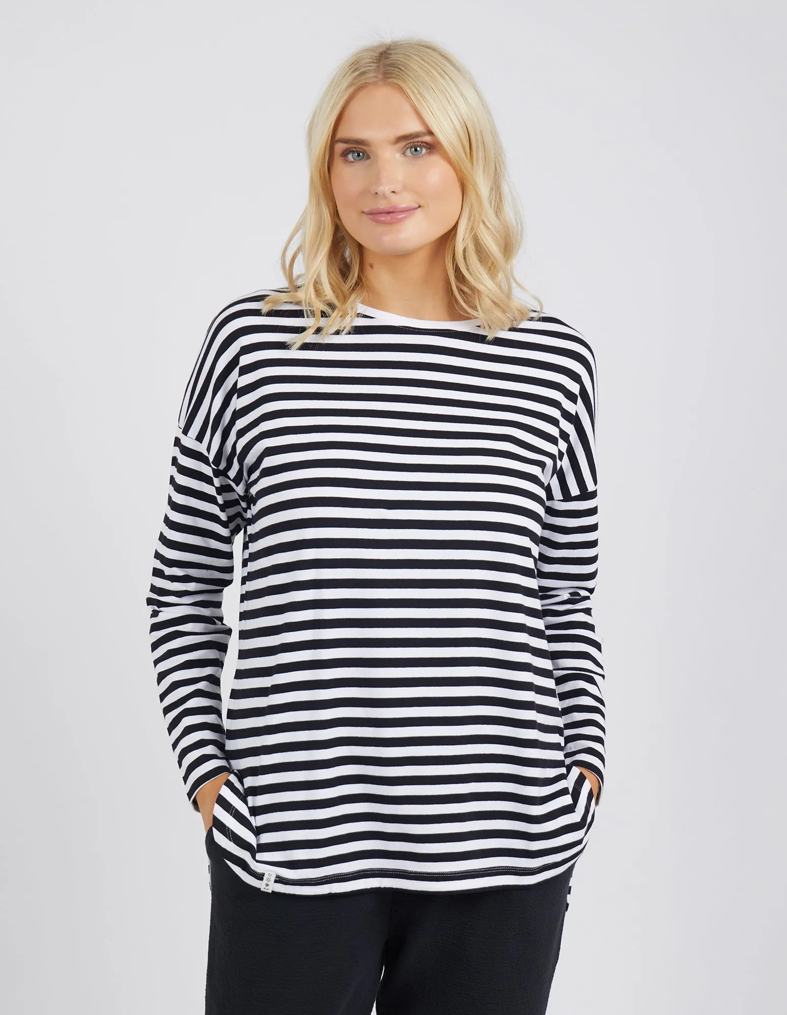 Lauren Long Sleeve Black & White Stripe