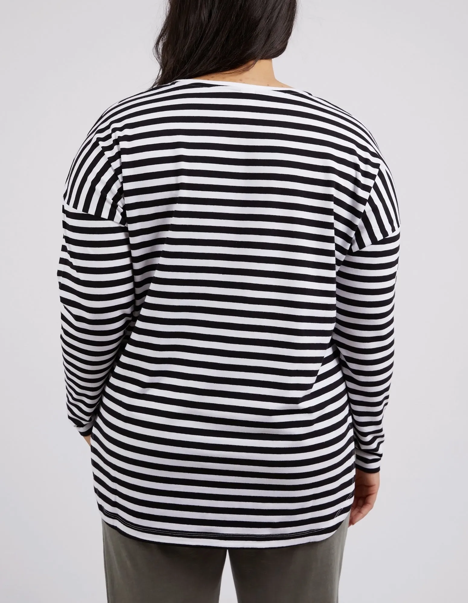 Lauren Long Sleeve Black & White Stripe