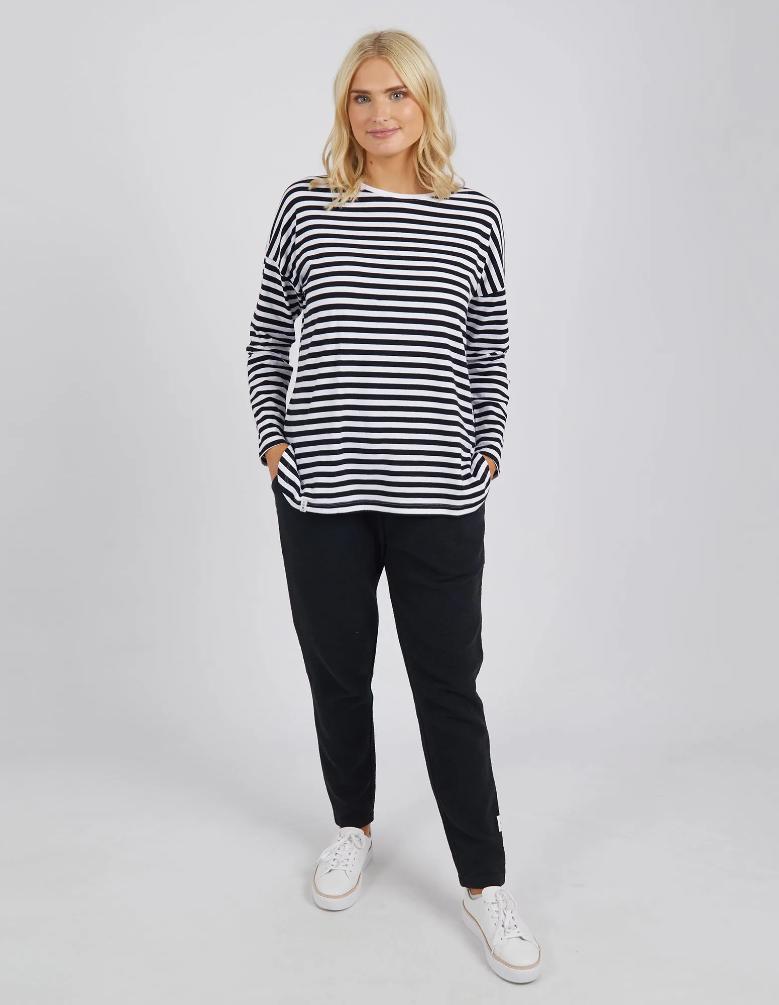 Lauren Long Sleeve Black & White Stripe