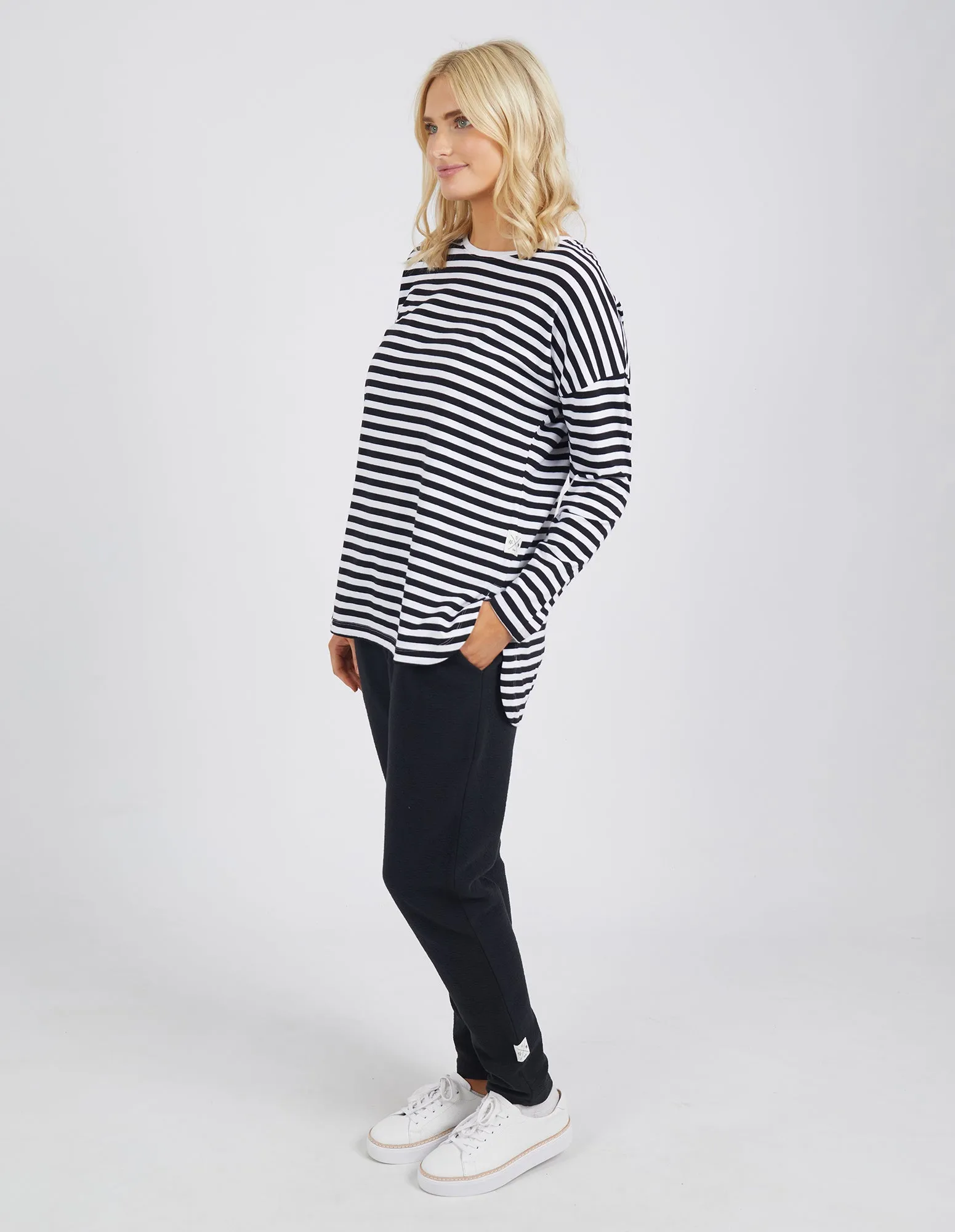 Lauren Long Sleeve Black & White Stripe