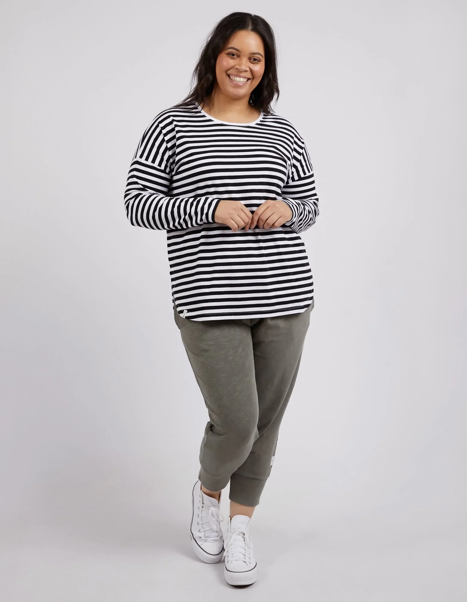 Lauren Long Sleeve Black & White Stripe