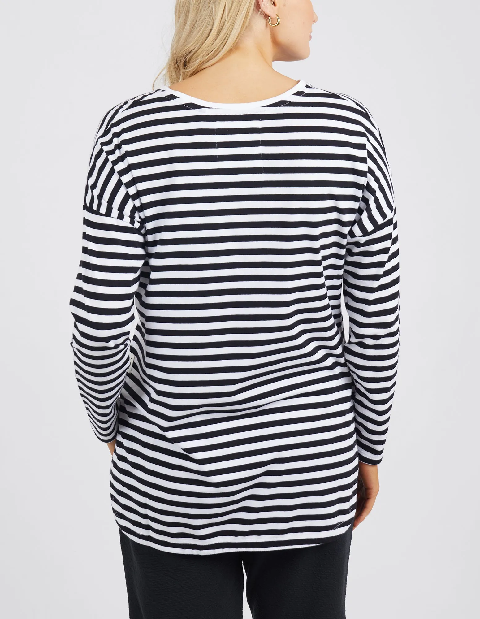 Lauren Long Sleeve Black & White Stripe