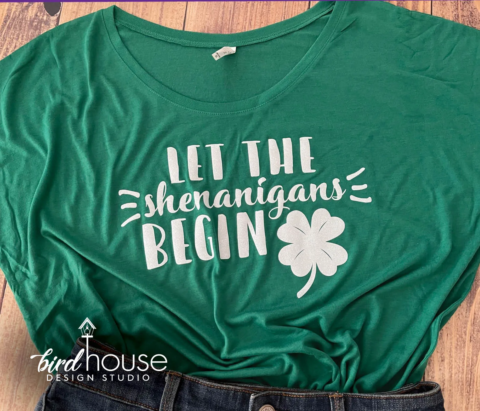 Let the Shenanigans Begin Shirt, Cute St. Patricks Day, Matte or Glitter Tee