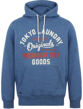 Lockwood Brush Back Fleece Pullover Hoodie In Cornflower Blue Marl - Tokyo Laundry