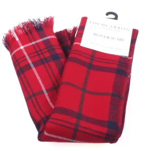 Luxury Lightweight Scarf in Rose Red Modern Tartan