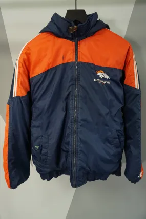 (L/XL) Vtg Denver Broncos Logo Athletic Puffer Jacket