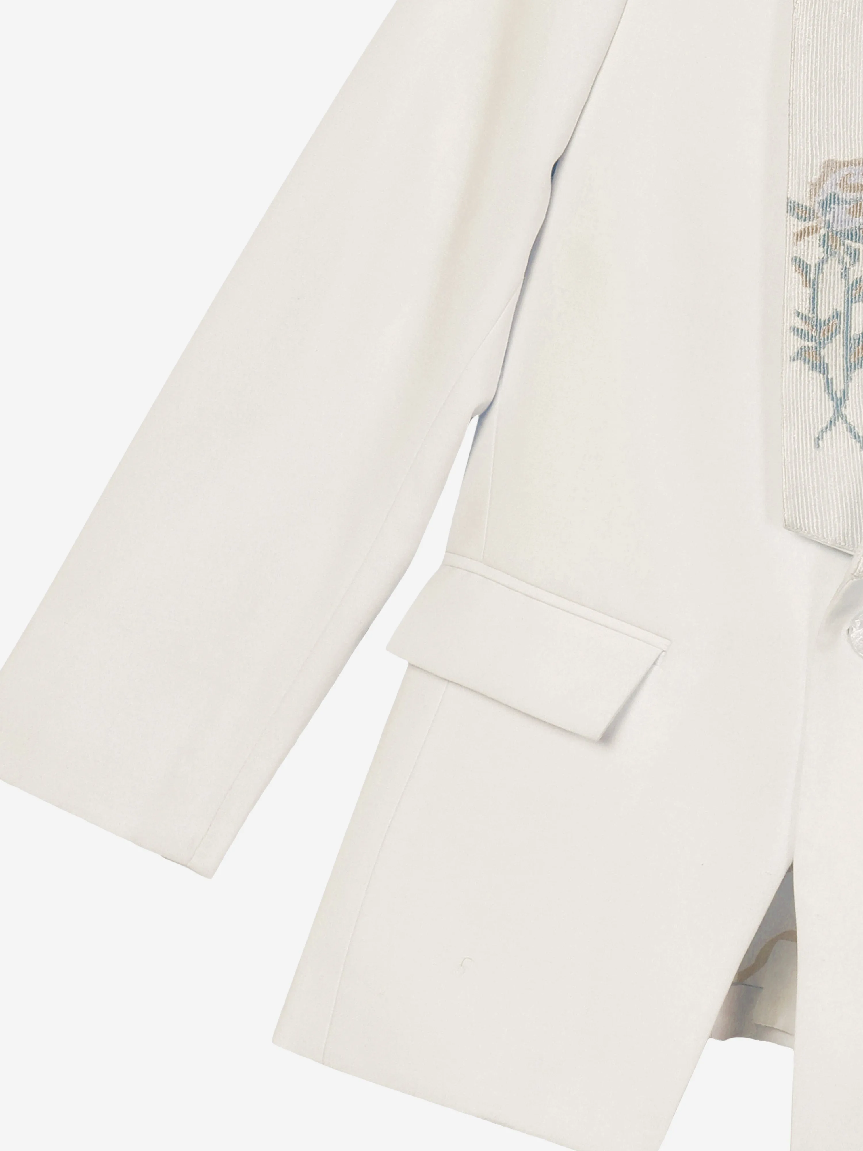 Maison Ava Boys Floral Lapel Noel Blazer in Ivory