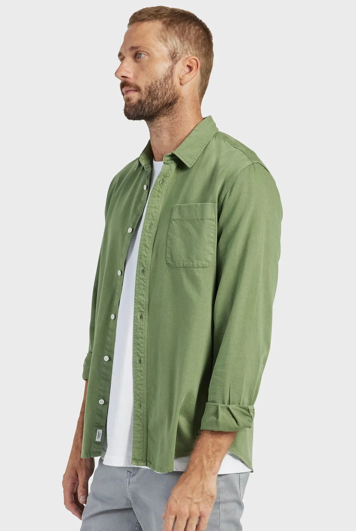 McQueen Twill Shirt in Evergreen