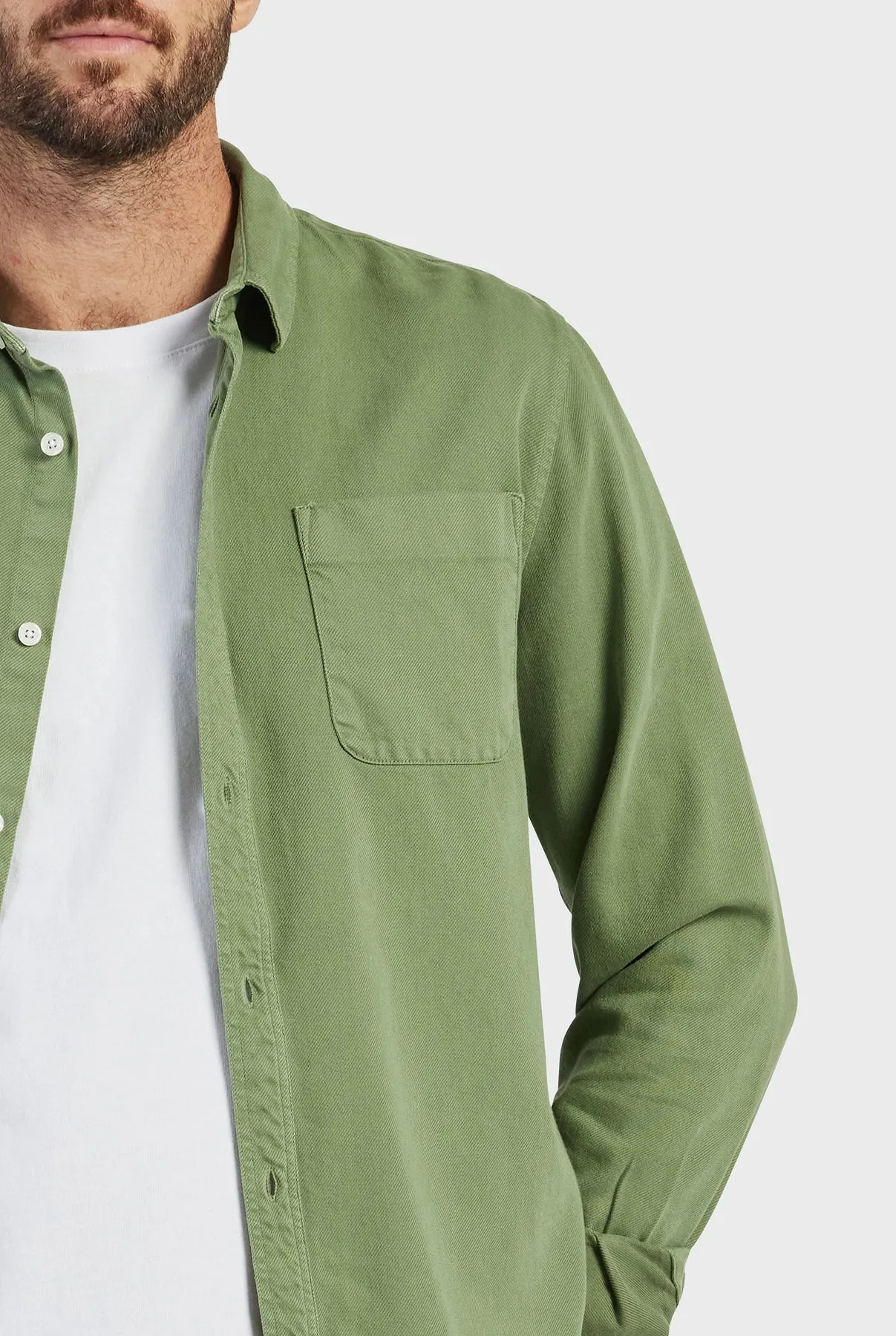 McQueen Twill Shirt in Evergreen