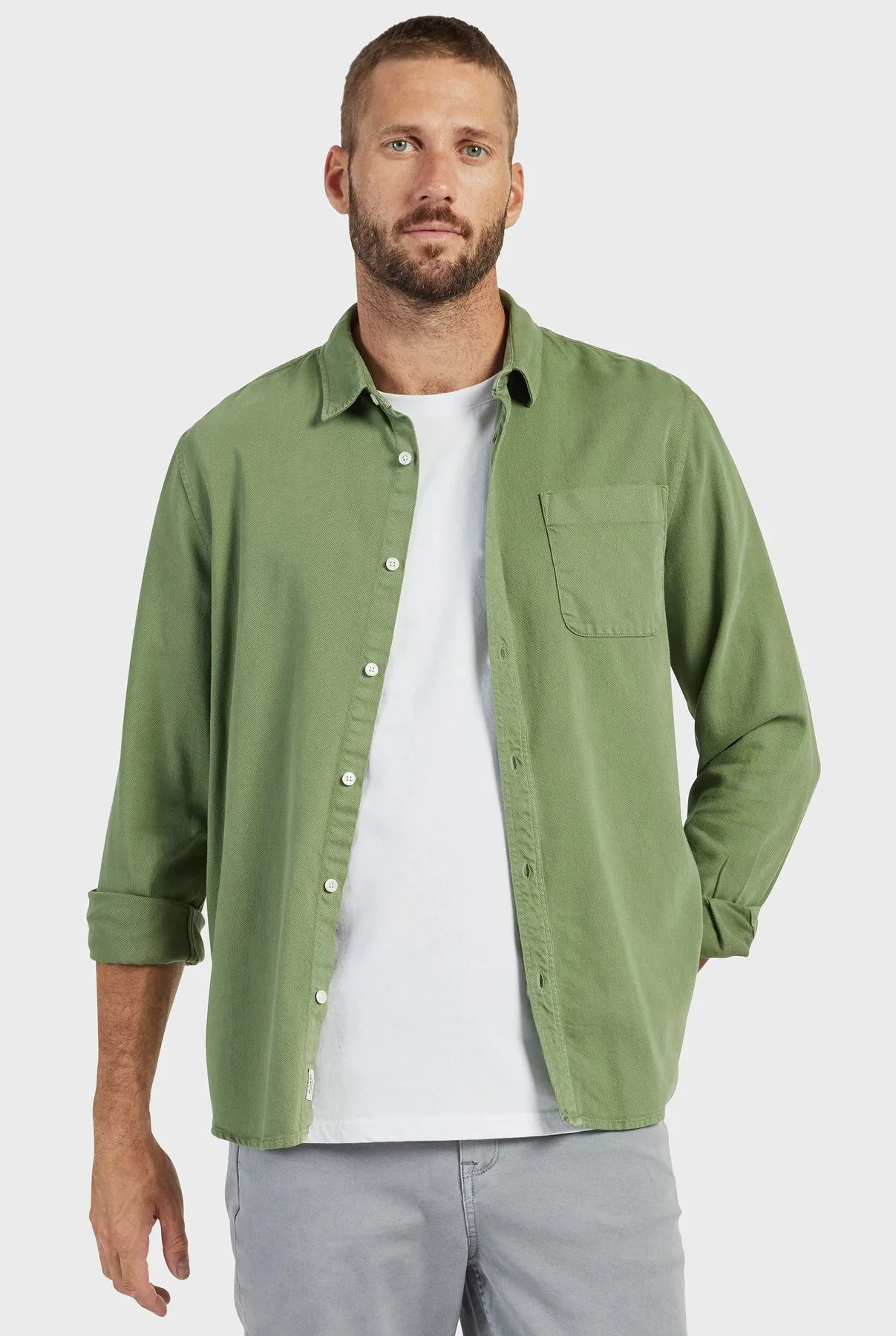 McQueen Twill Shirt in Evergreen