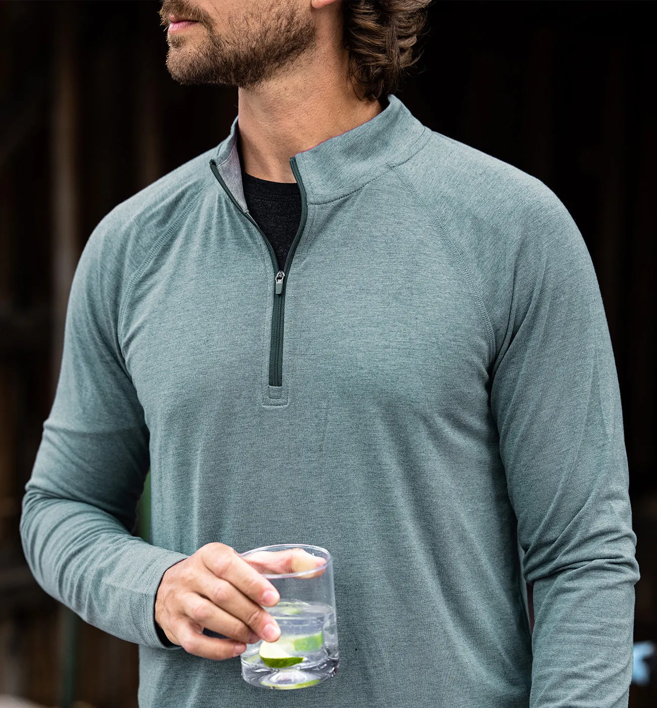 Men's Bamboo Flex Quarter Zip - Fatigue