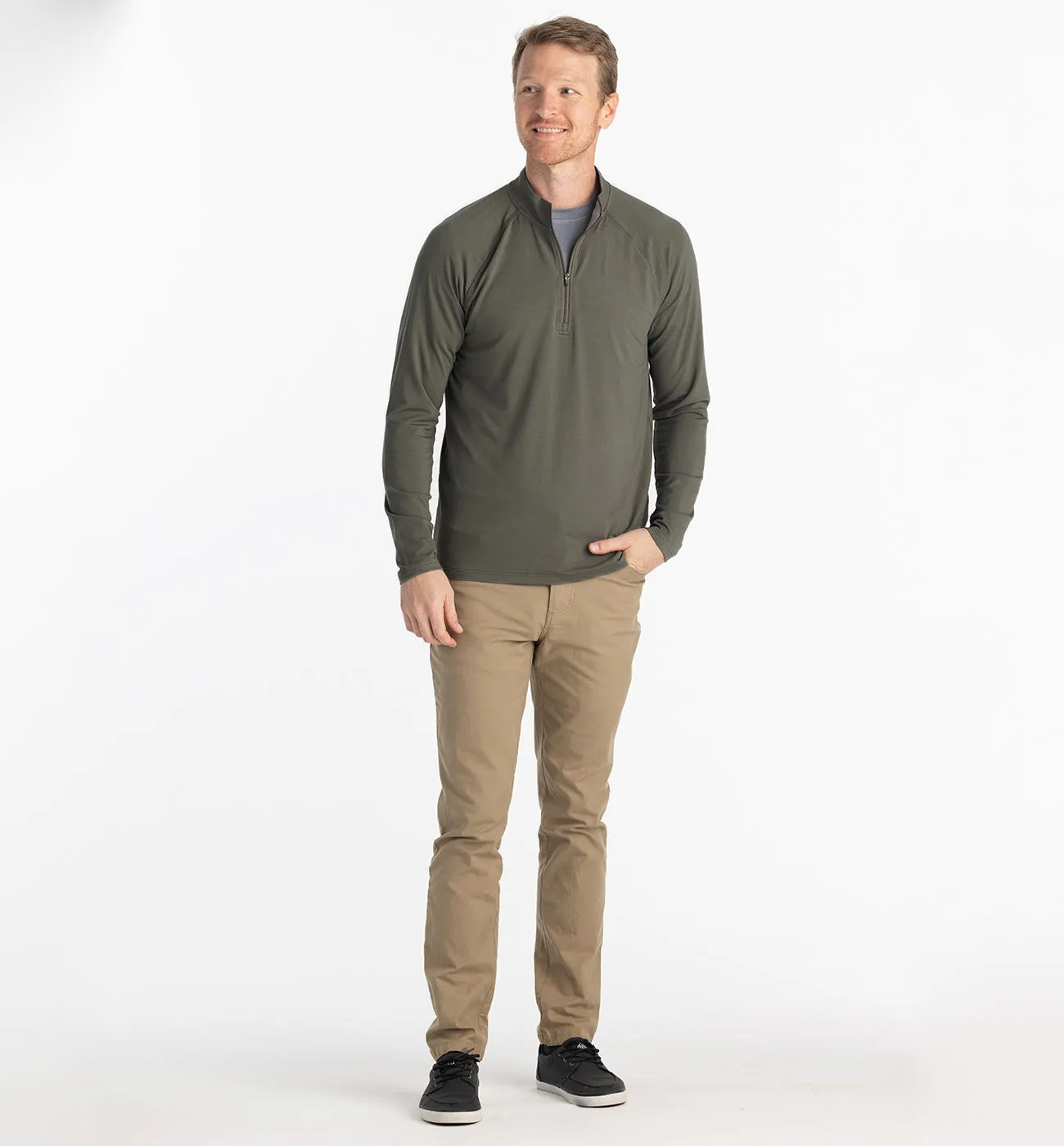 Men's Bamboo Flex Quarter Zip - Fatigue