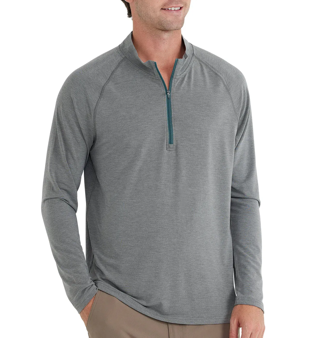 Men's Bamboo Flex Quarter Zip - Heather Graphite