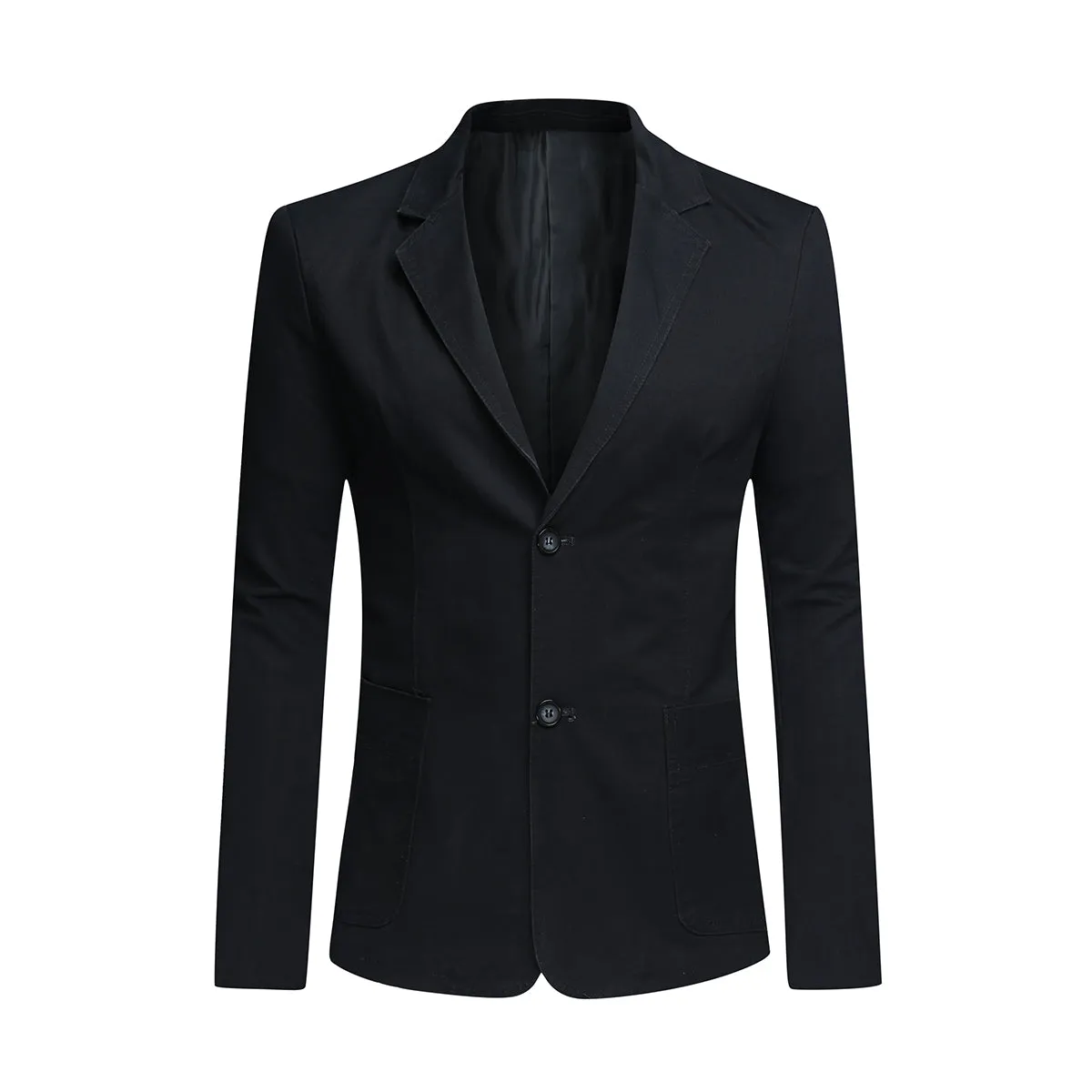 Mens Casual 2 Buttons Slim Fit Jacket Sport Coat Black