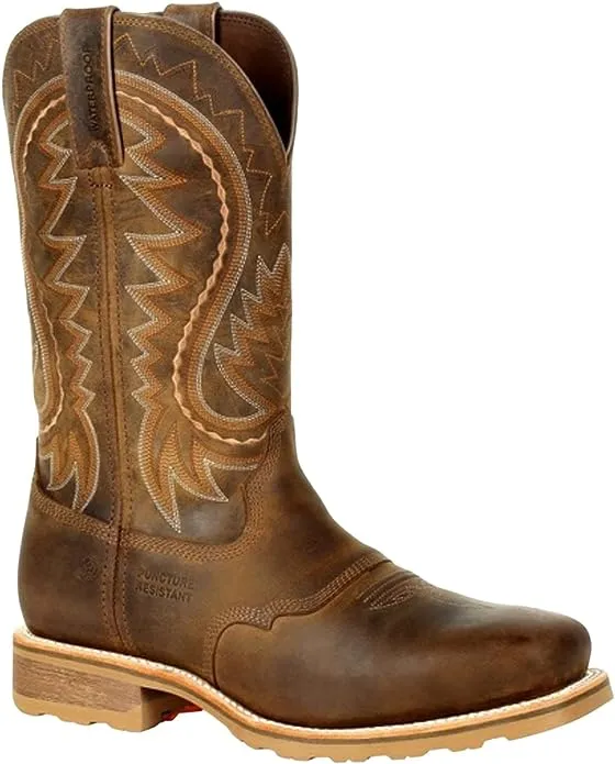 Men's Durango Maverick Pro Rugged Tan WP, PR, SR Pull On Steel Toe Western Work Boot