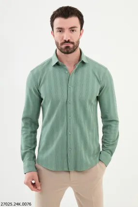 Men's Mint Green Textured  Shirt.