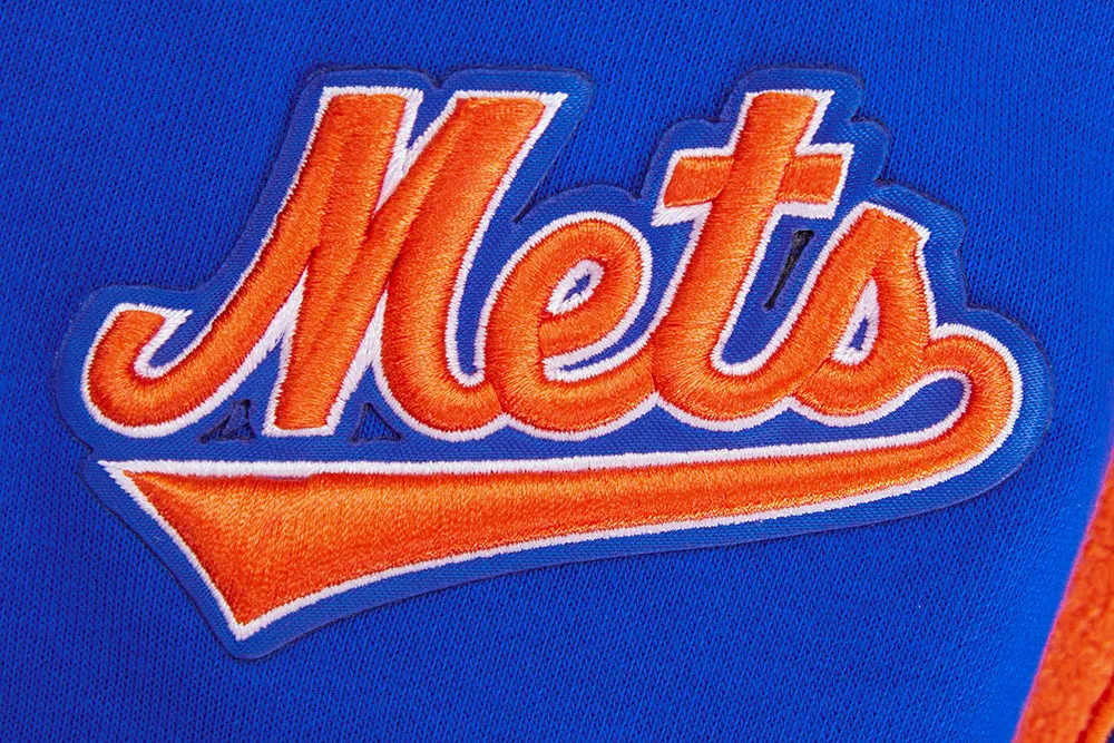 MLB NEW YORK METS RETRO CLASSIC WOMEN'S RIB CROPPED PO HOODIE (ROYAL/ORANGE/ROYAL)