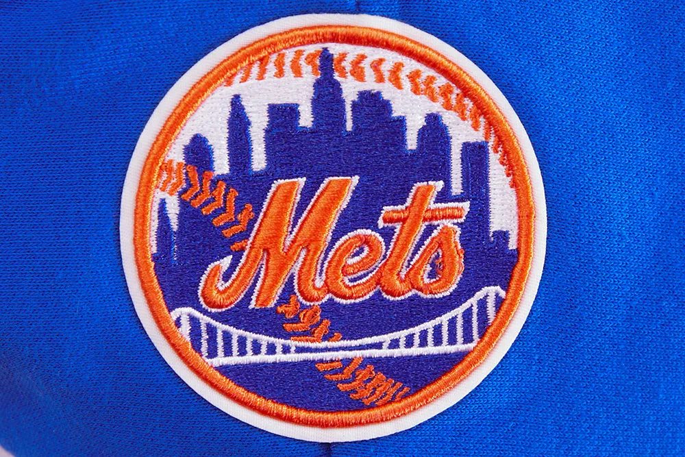 MLB NEW YORK METS RETRO CLASSIC WOMEN'S RIB CROPPED PO HOODIE (ROYAL/ORANGE/ROYAL)