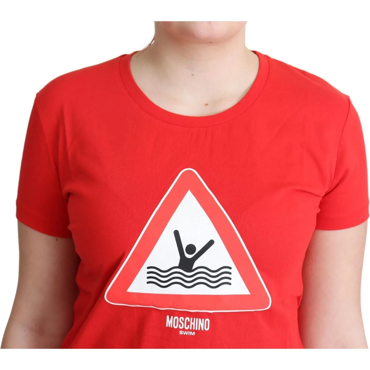 Moschino Chic Red Graphic Cotton Tee