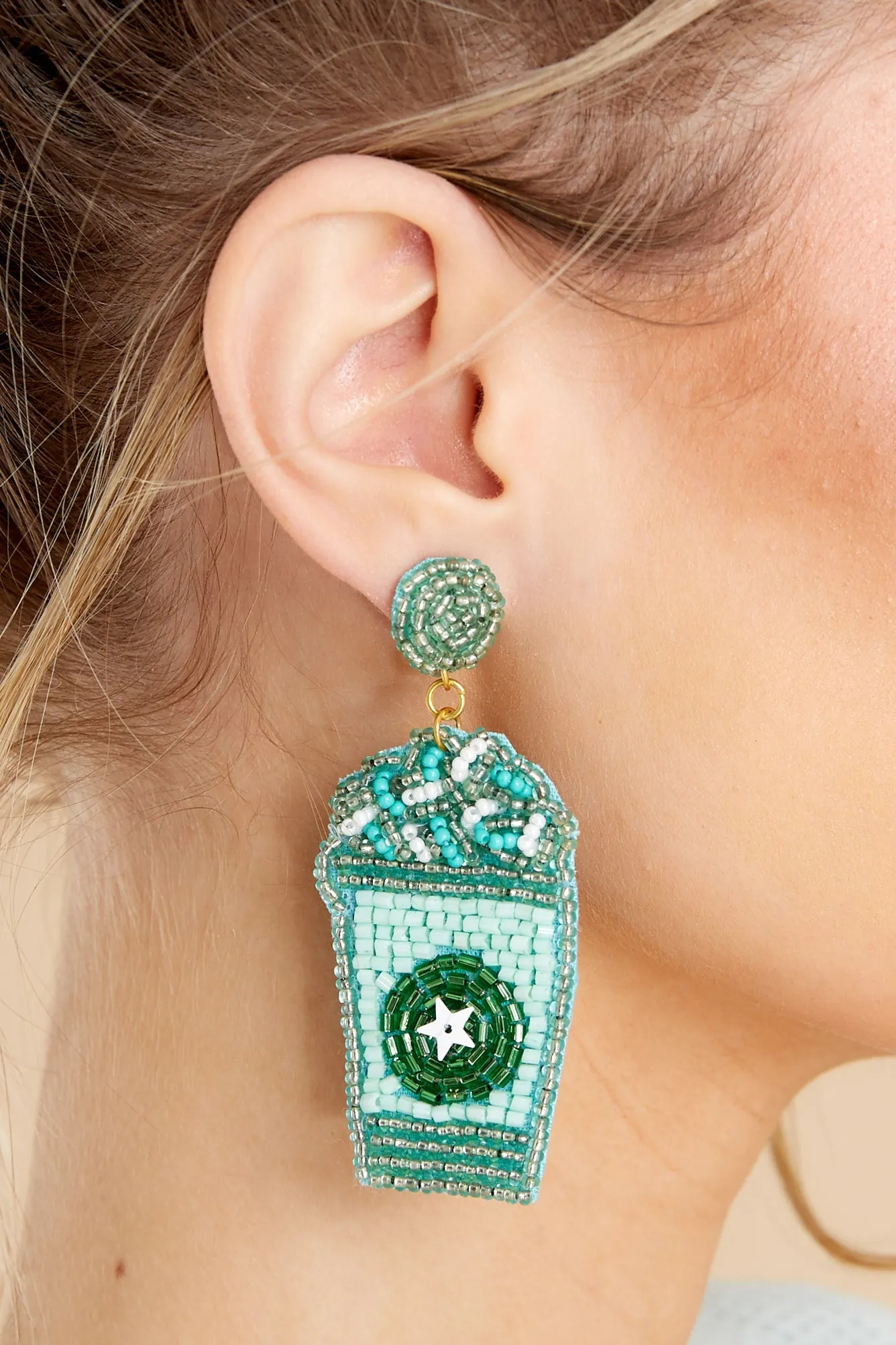 My Go To Green Beaded Earrings