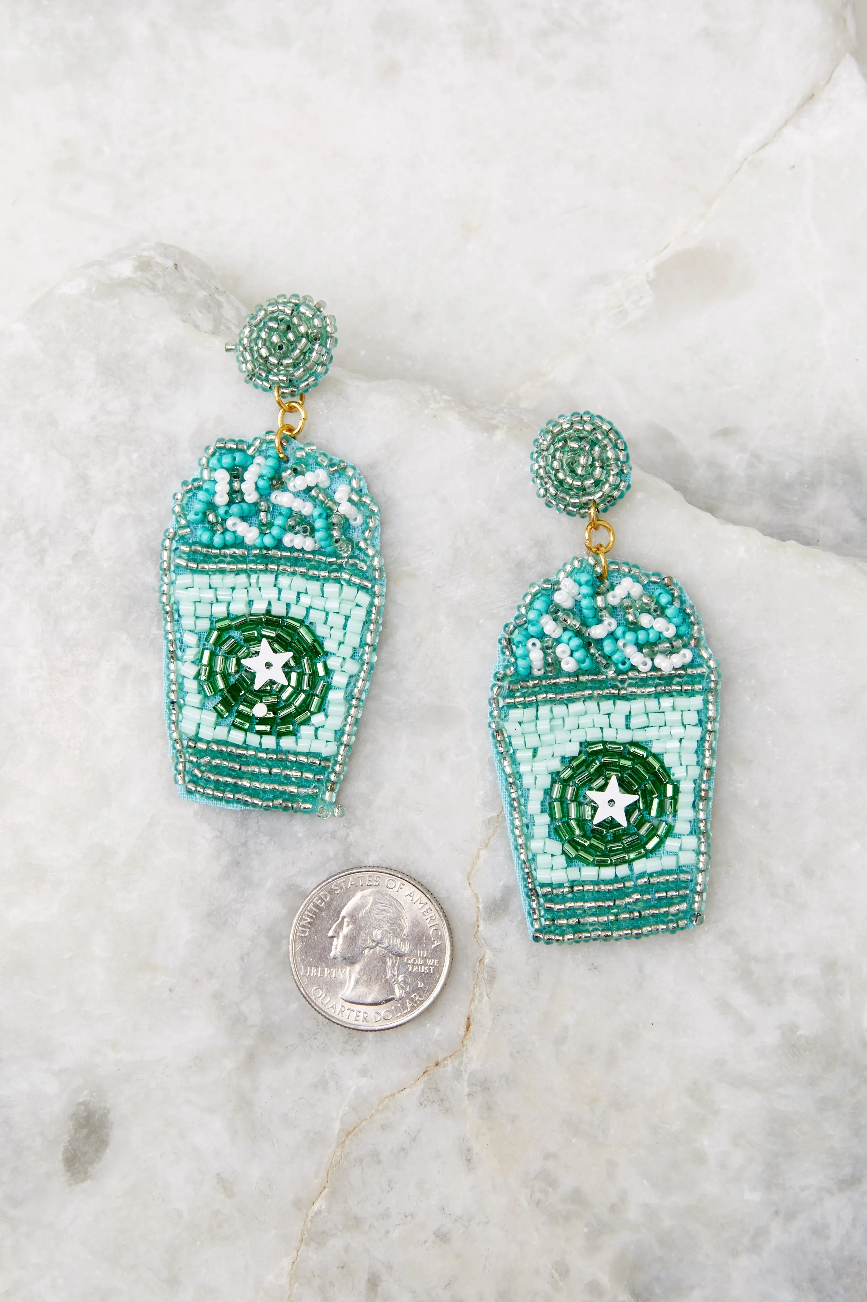 My Go To Green Beaded Earrings