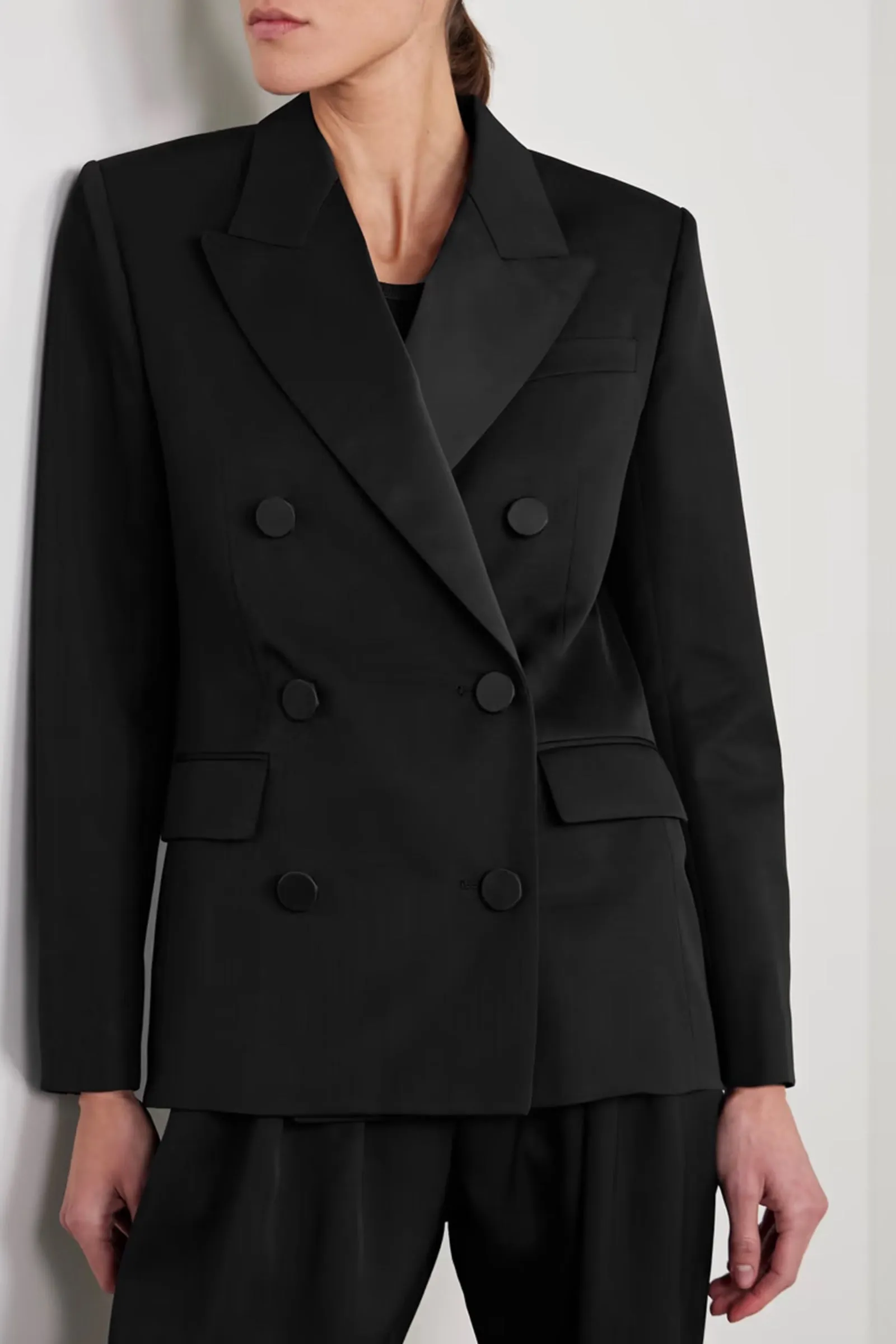 Natalia Double-breasted Wool-twill Blazer