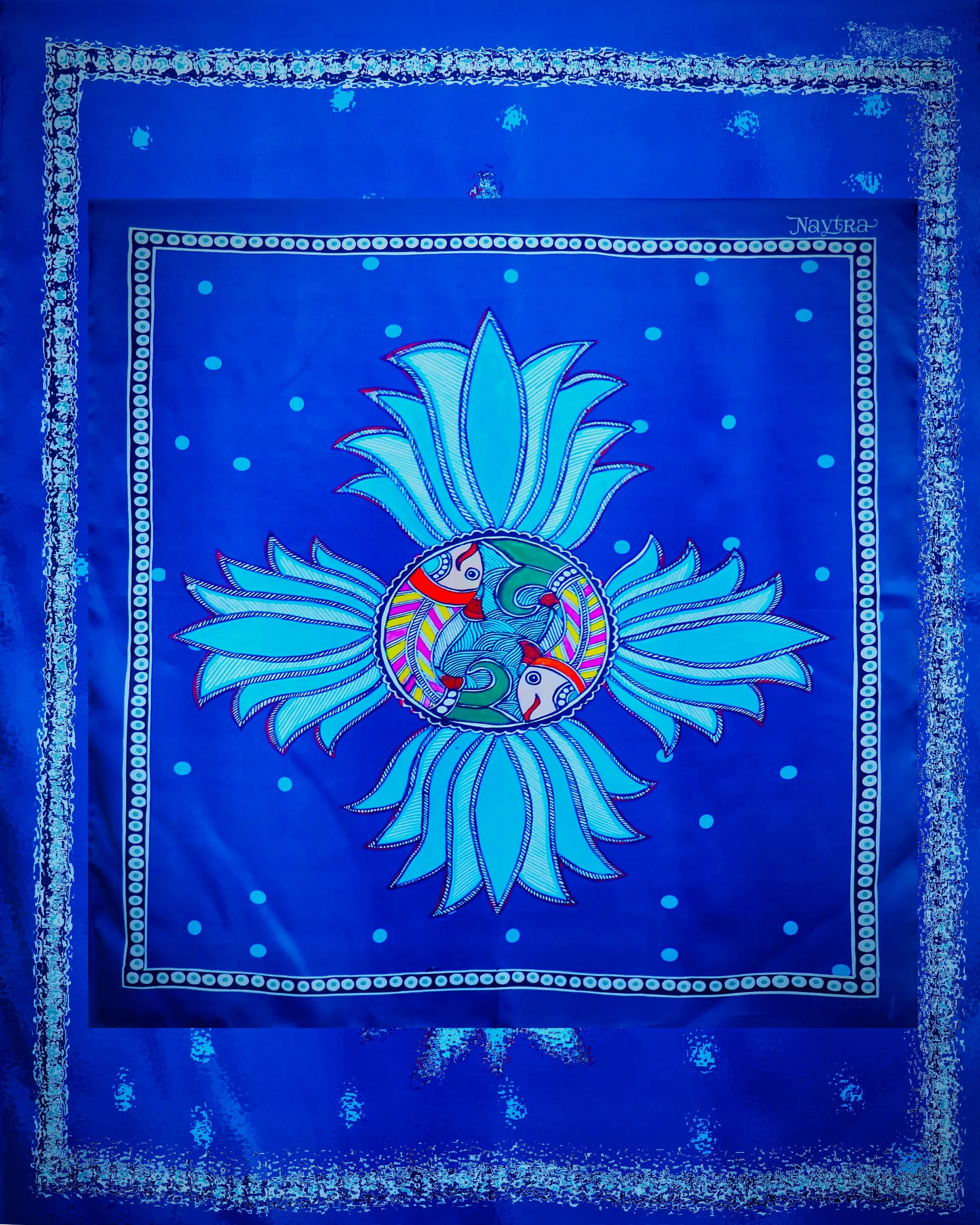 Neel Kamal Mandala Scarf, Definition: Blue Lotus Mandala