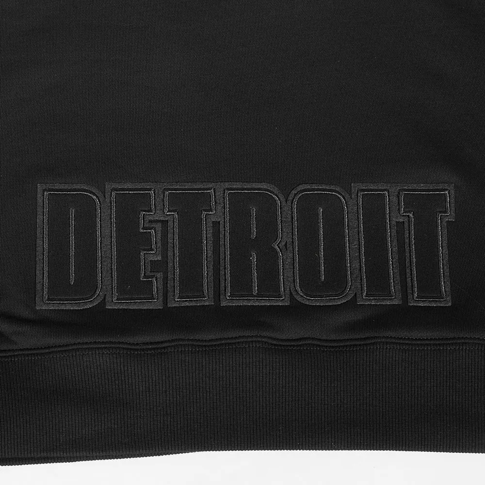 NFL DETROIT LIONS NEUTRAL WOMEN'S CROPPED PO HOODIE (BLACK)