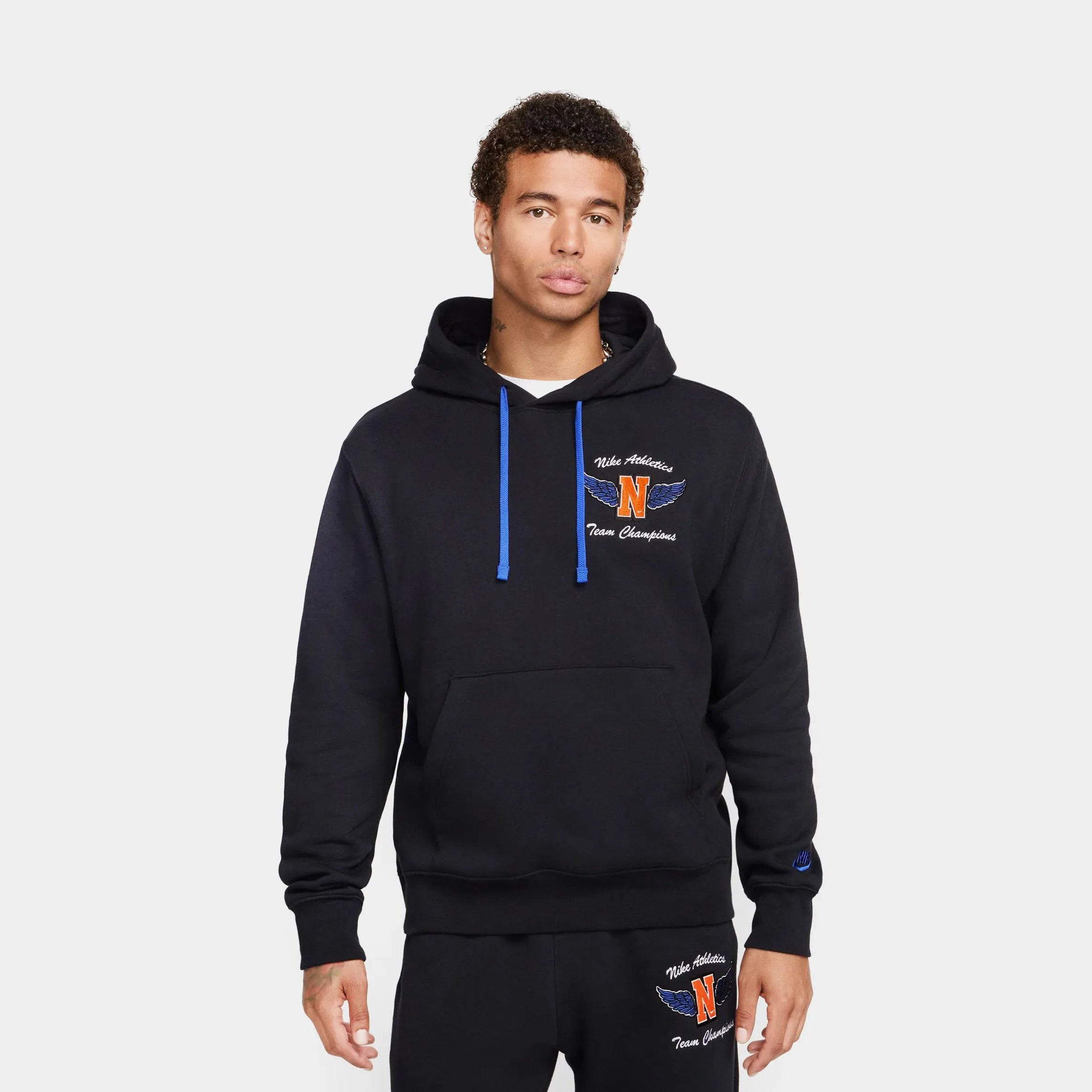 NSW Swoosh High Club Pullover Mens Hoodie (Black/Orange)