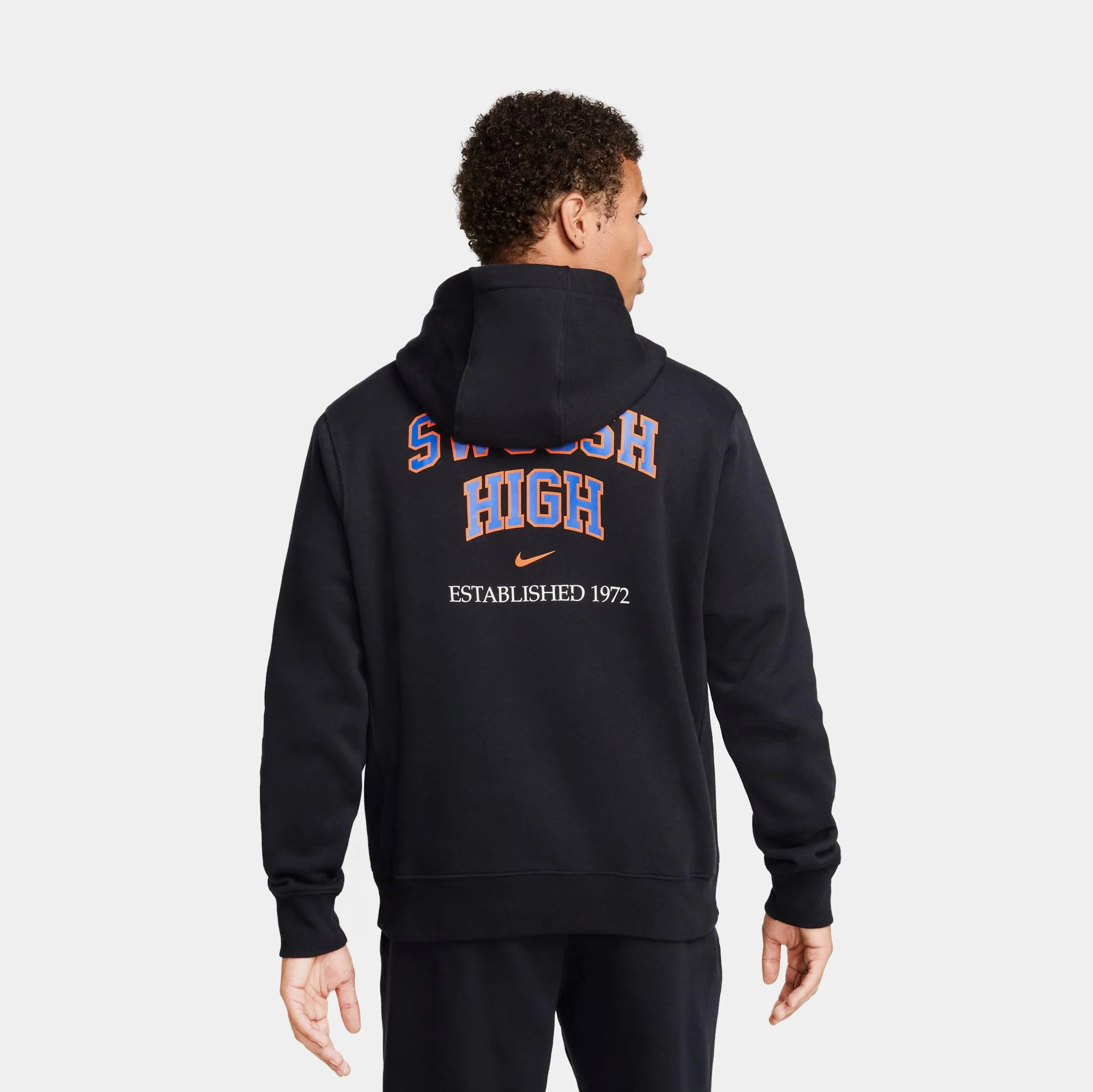 NSW Swoosh High Club Pullover Mens Hoodie (Black/Orange)