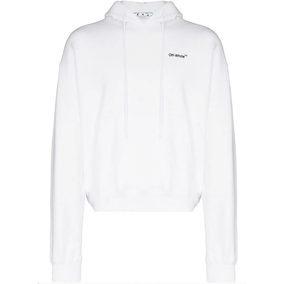 Off-White Oversized Fit Caravag Arrow Logo White Hoodie