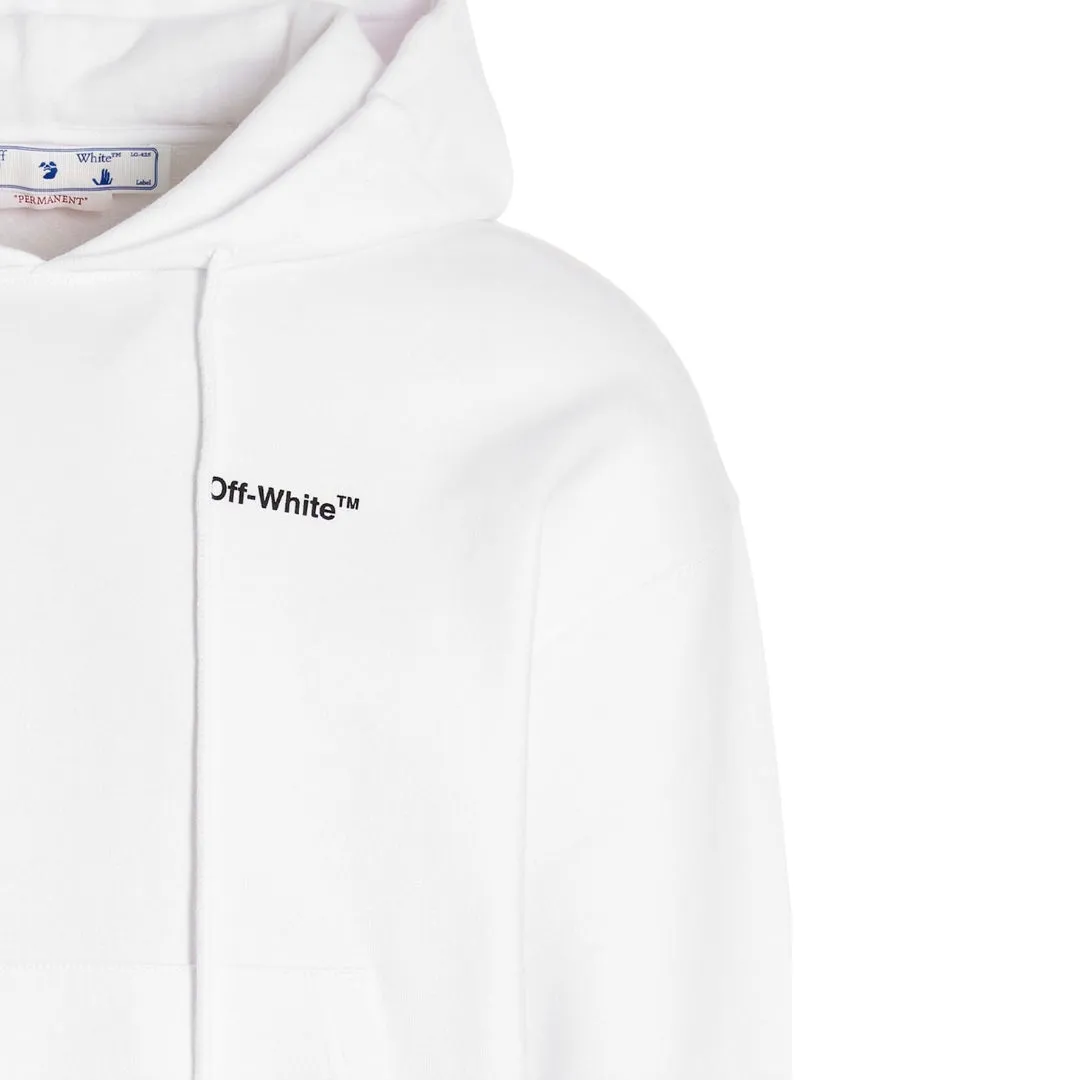 Off-White Oversized Fit Caravag Arrow Logo White Hoodie