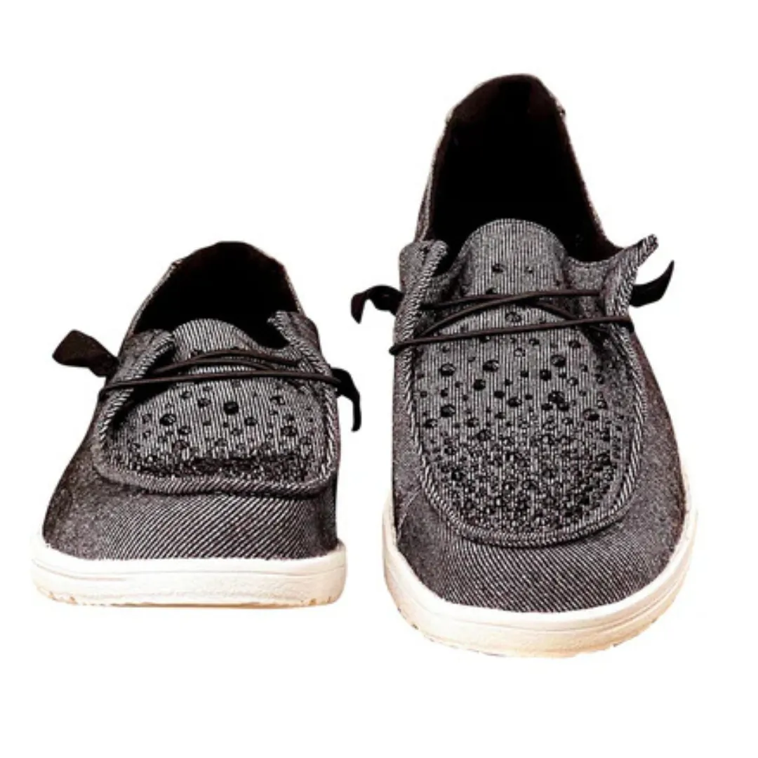 Online Exclusive | Maco Water Drop Ombre Crystal Sneaker in Black