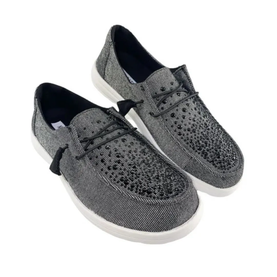 Online Exclusive | Maco Water Drop Ombre Crystal Sneaker in Black