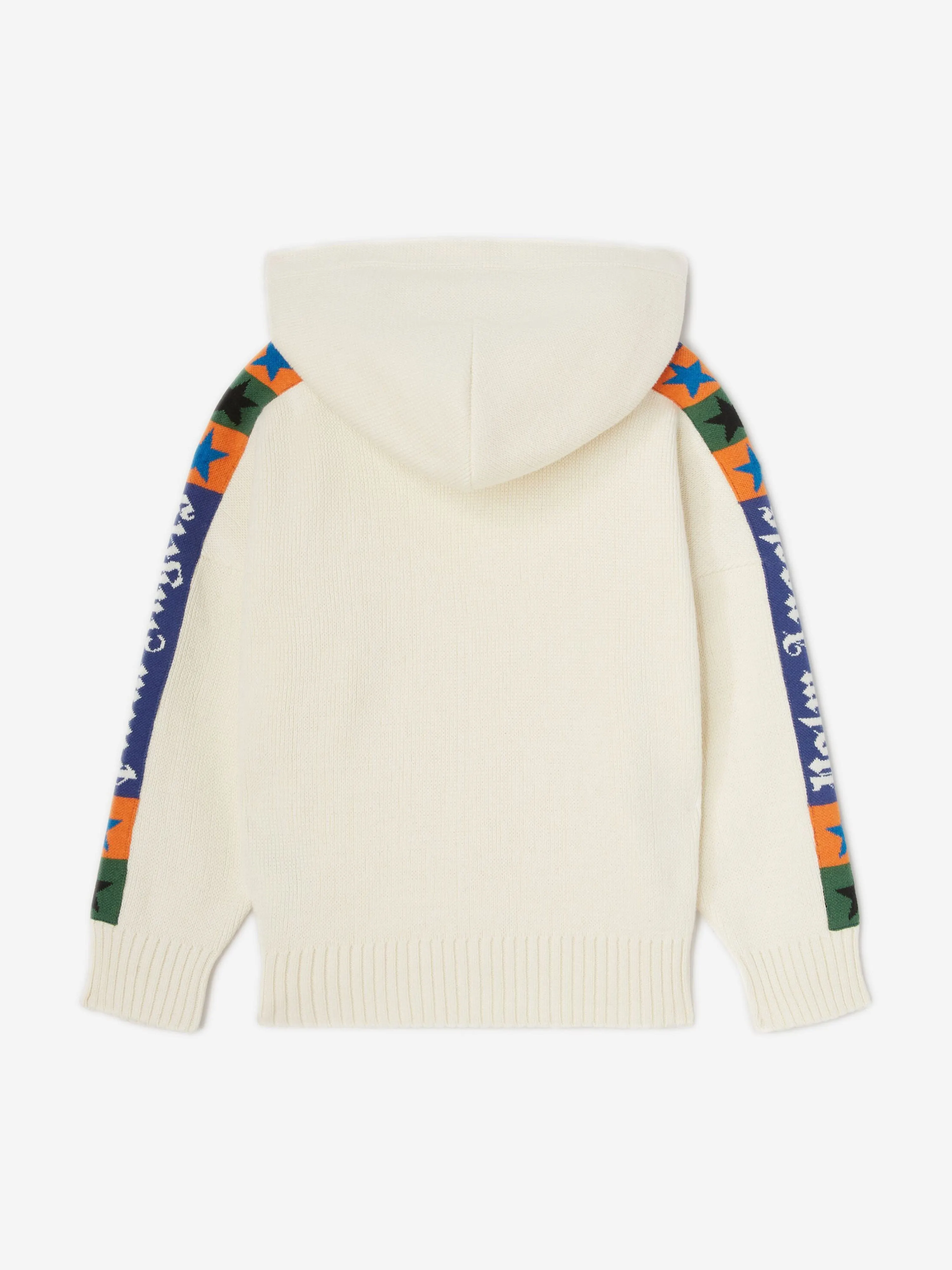 Palm Angels Kids Jacquard Logo Band Hoodie in Ivory