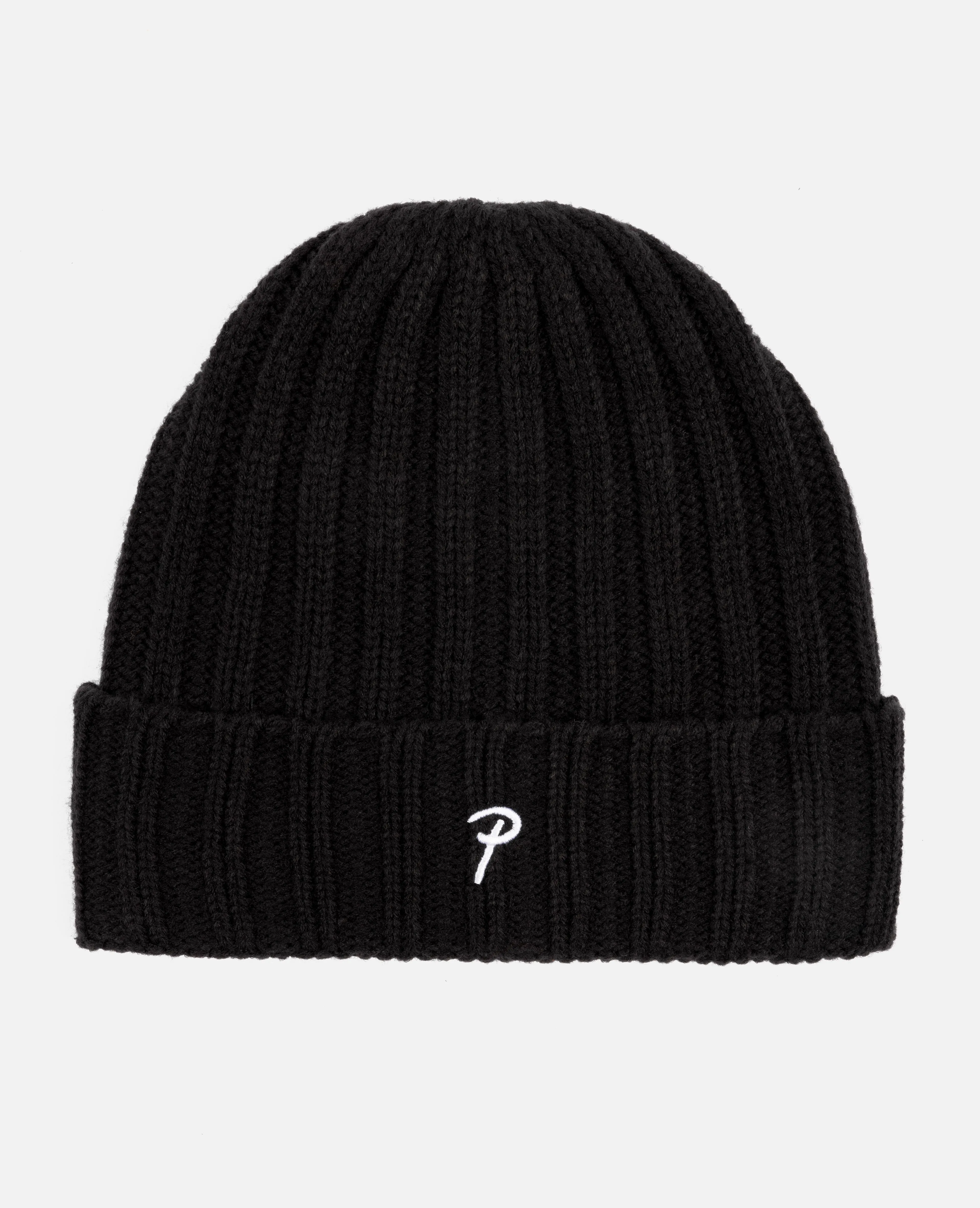 Patta Ribbed Knitted Beanie (Black)