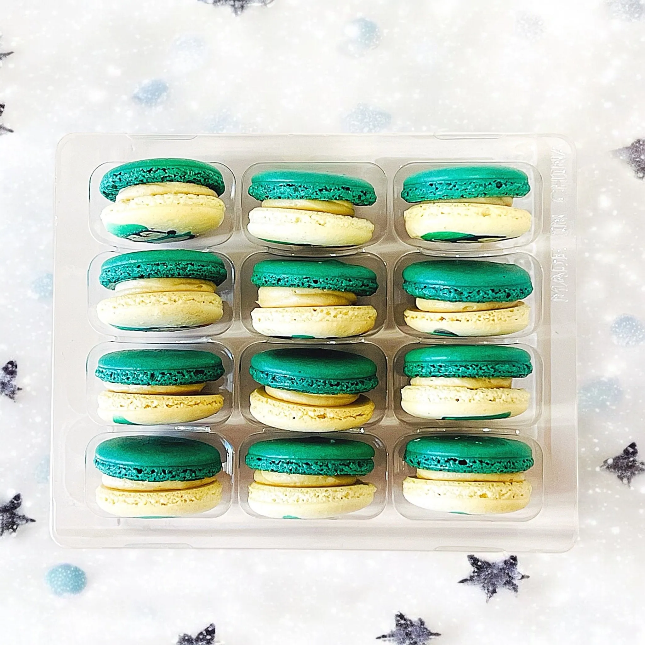 Penguin Winter Macaron Set - Green and White