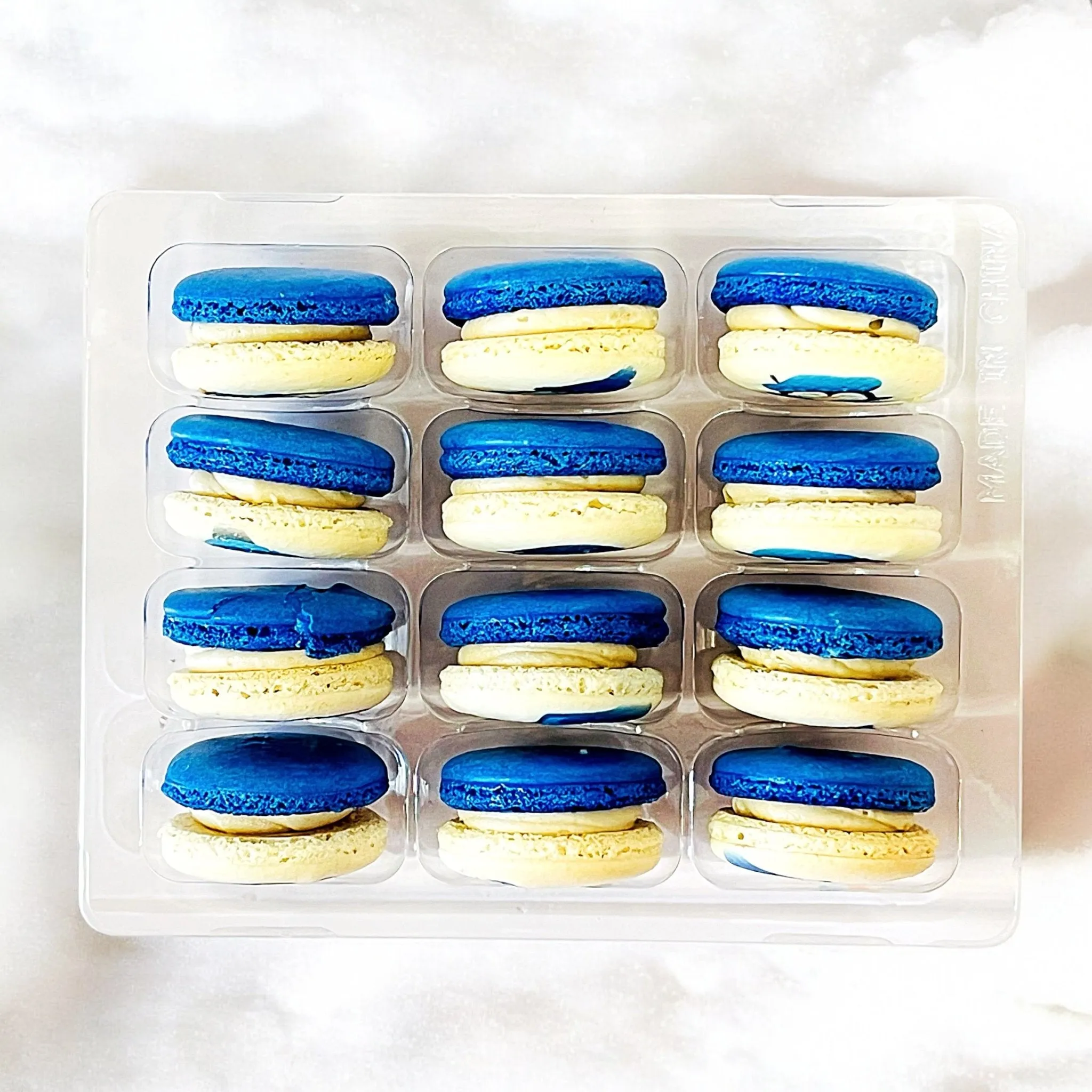 Penguin Winter Macaron Set - Sapphire Blue and White