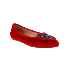 Penny Loves Kenny Nookie V. Women Flat Slip-on In Red Velvet