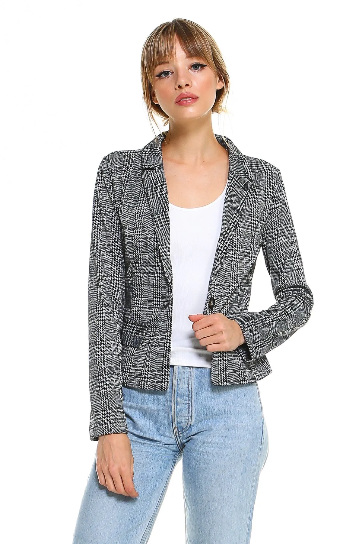 Point Plaid Women's Blazer