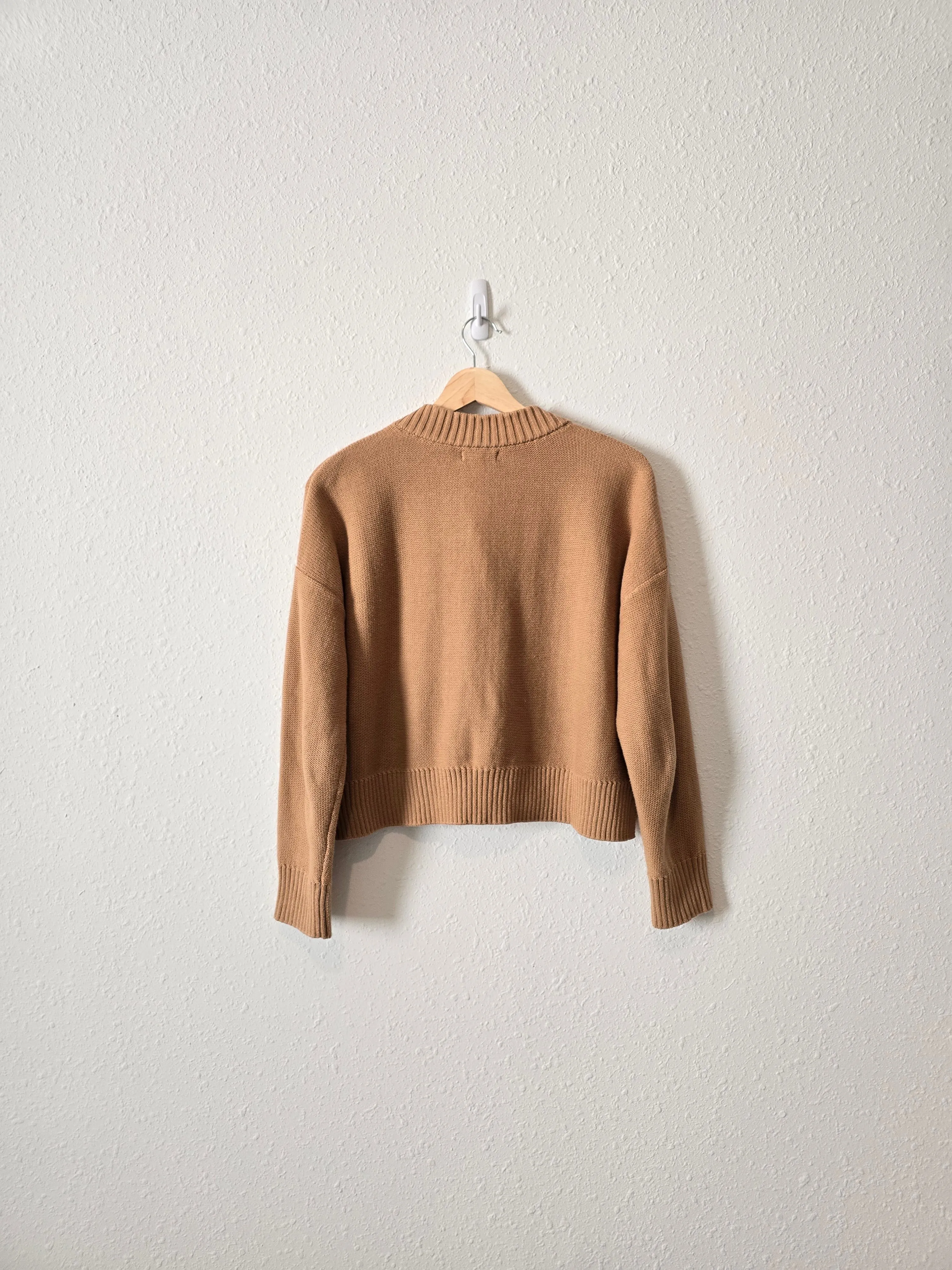 Quince Camel Crop Cardigan (S)