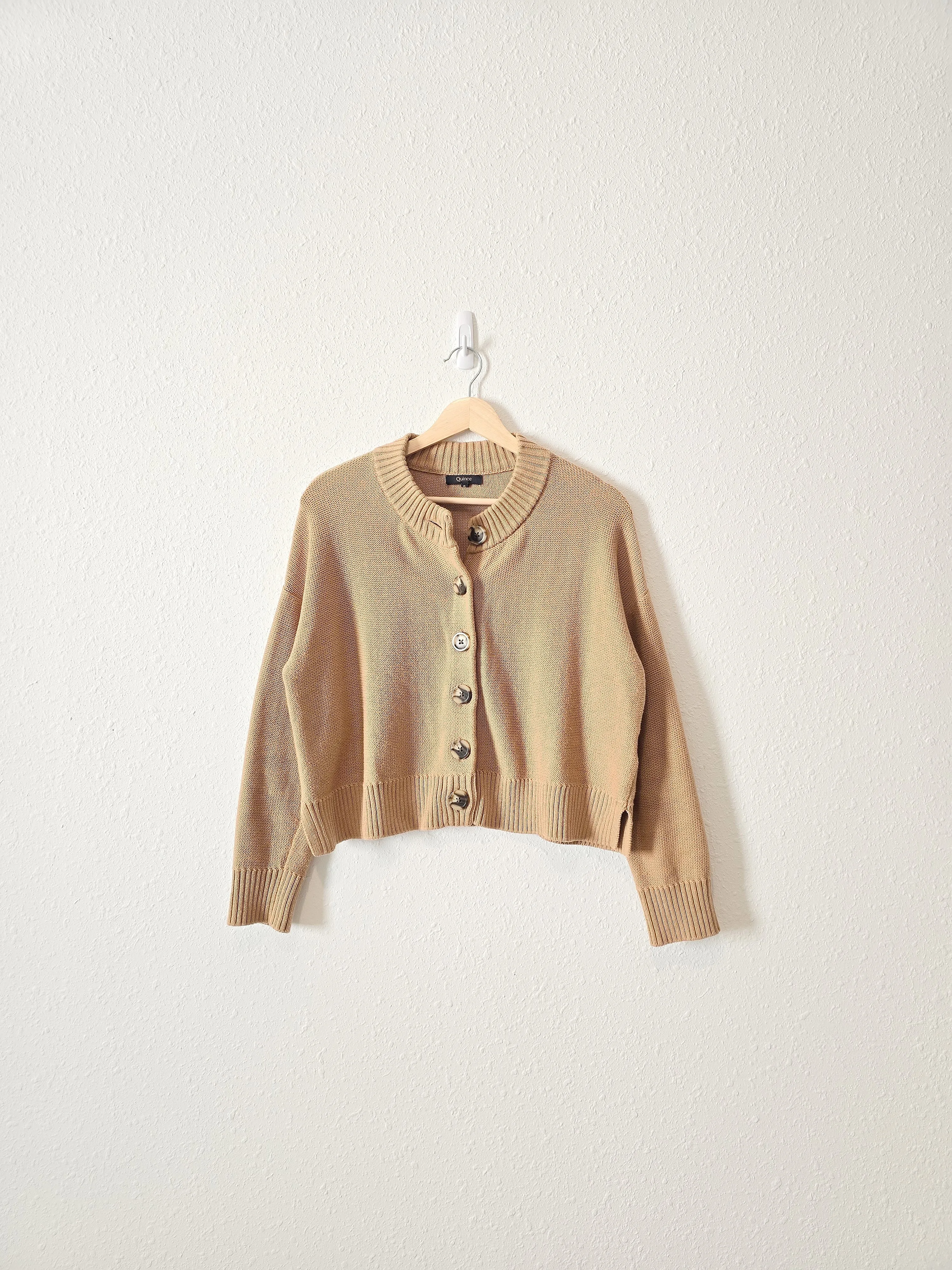 Quince Camel Crop Cardigan (S)