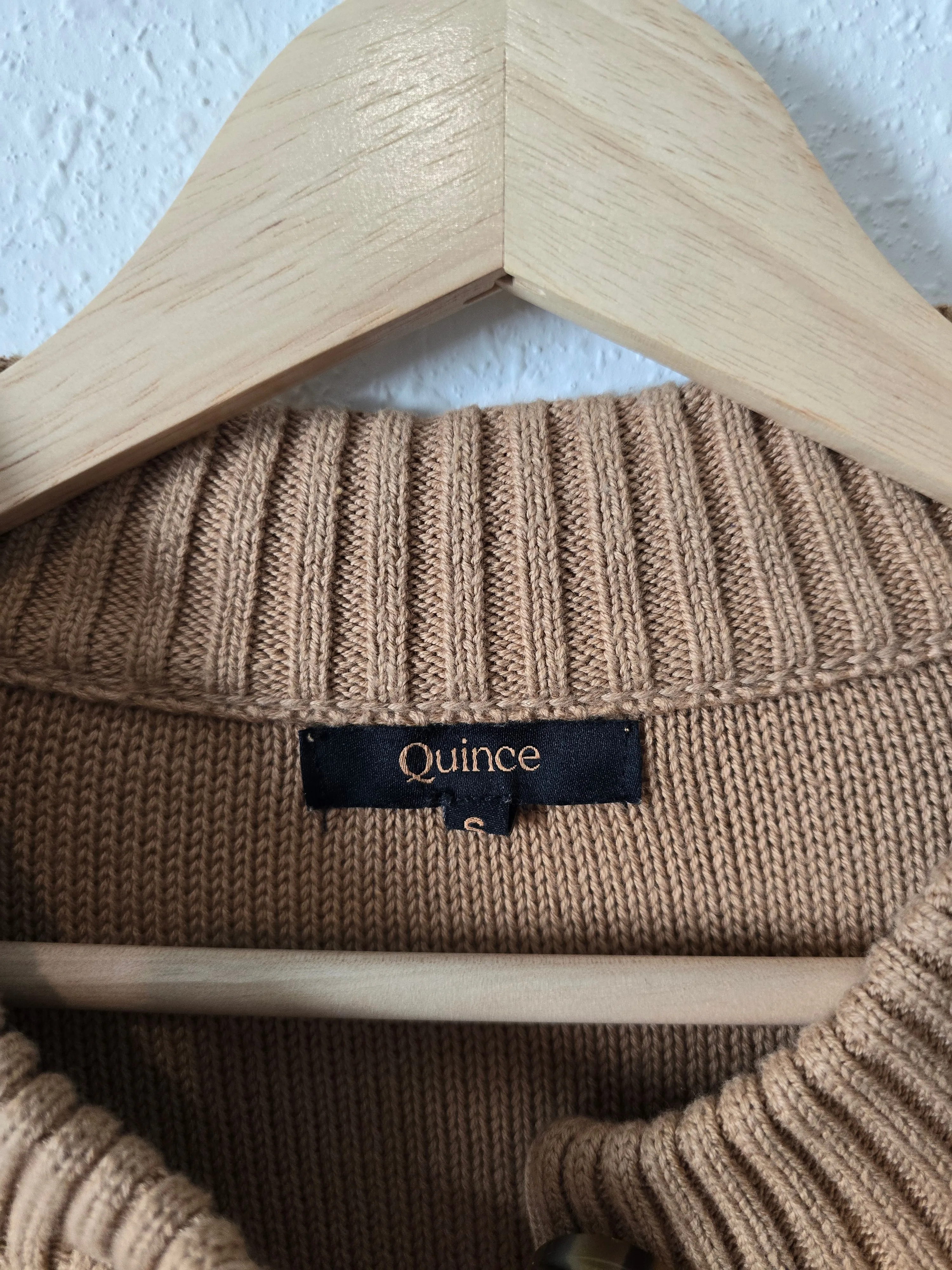 Quince Camel Crop Cardigan (S)